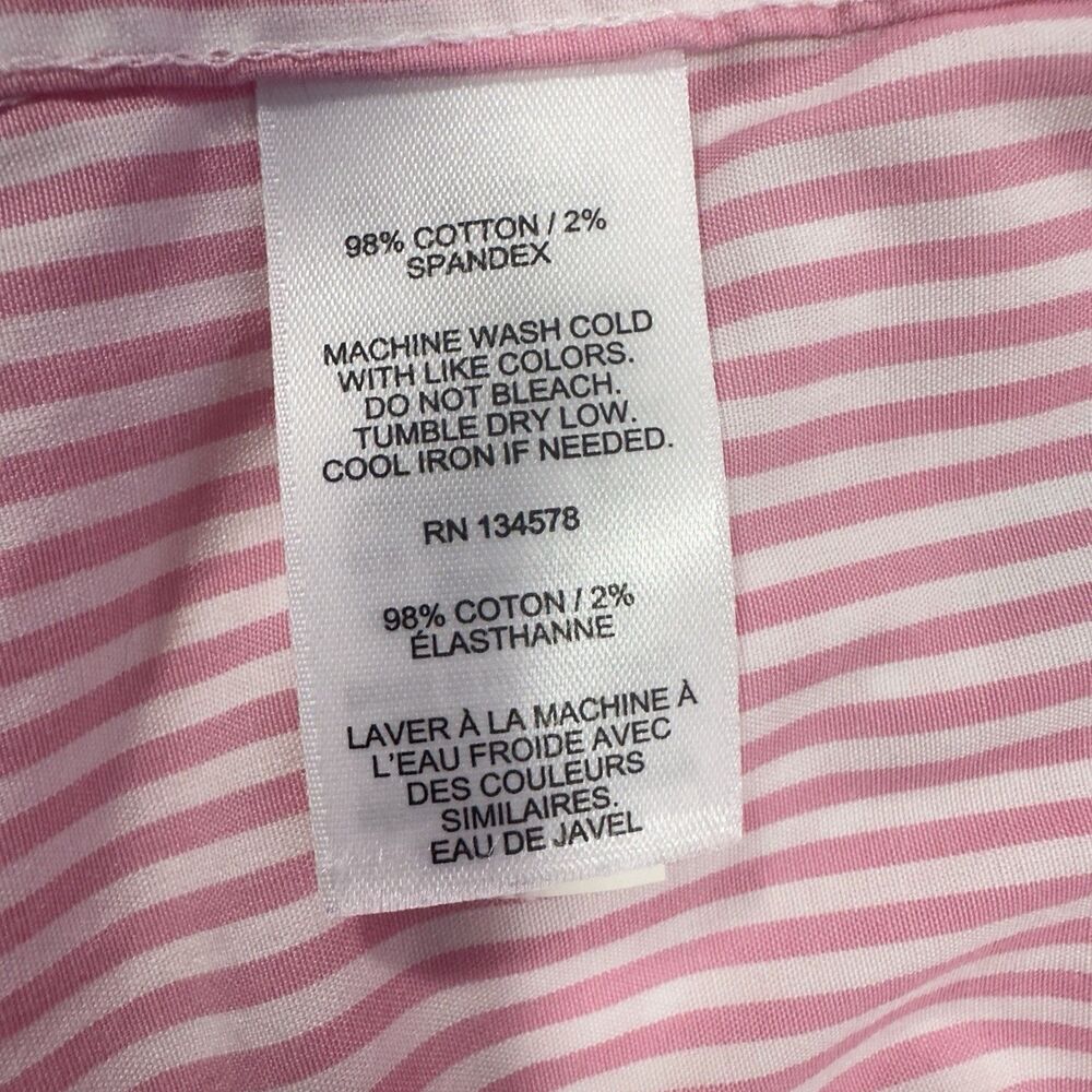Vineyard Vines Mens Button Down Stretch Poplin Stripe Shirt Pink XL Embroidered - Picture 11 of 15